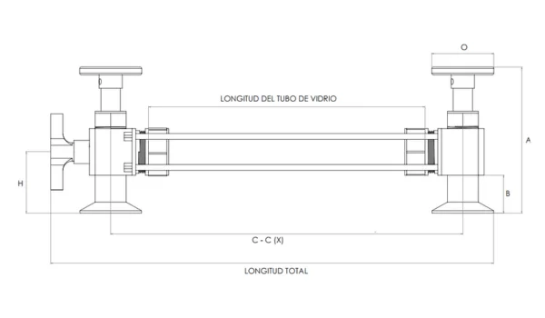 Válvula de Nivel de Acero Inoxidable 1 con Conexión Sanitaria Clamp - partes detalaldas