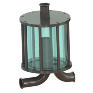 Iniflu hygienic bubble trap sight glass with corrosion-resistant materials for process monitoring and sight window applications.