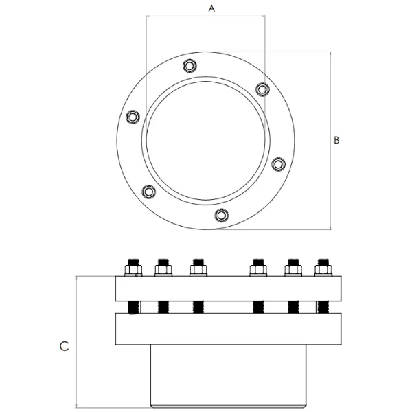 Side View of the Weld Neck Sight Glass for Fluid Monitoring