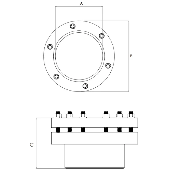 Escotilla con luz LED para tanques de procesos industriales.