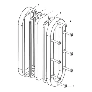 Graphical representation of oval weldable tank sight glasses by Iniflu.